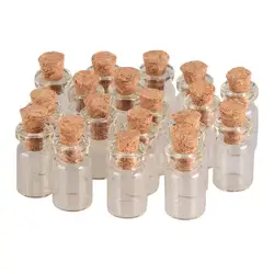 0.5ml Cute Glass Pendants Mini Bottles With Cork Empty Small Wishing Bottle Decoration Crafts Glass Vials Jars