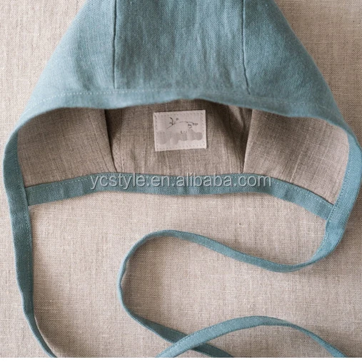 linen reversible baby bonnet ,high quality baby hat in many colors