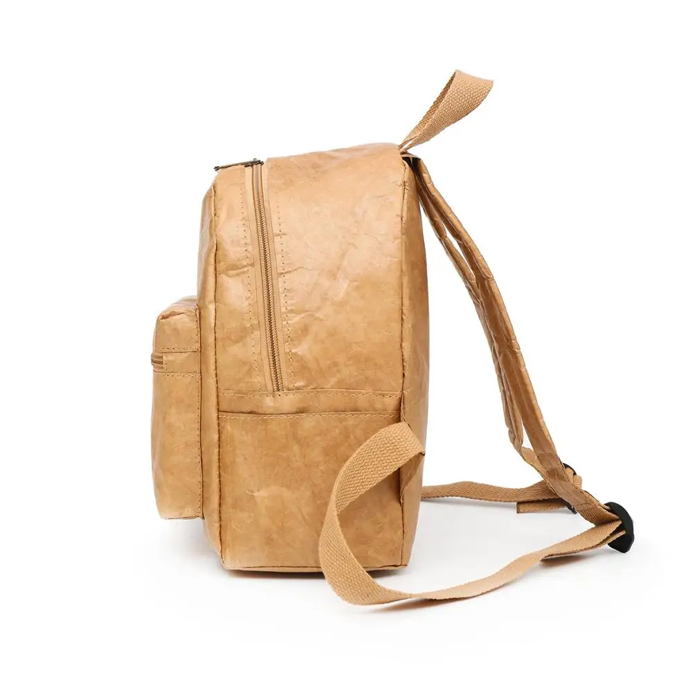 Casual environmental kraft paper bag washable waterproof tyvek paper backpack