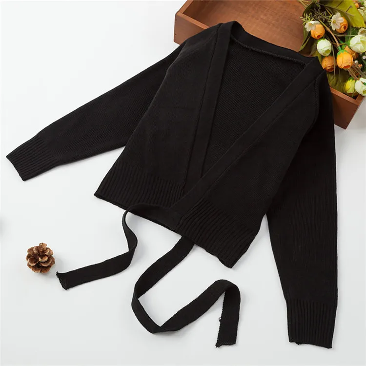 Wholesale Cheap Girls Dance Warm Up Long Sleeve Sweater Crossover Ballet Wear Kids