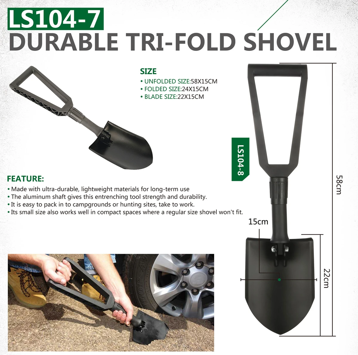 High Strength Carbon Steel military army entrenching tool