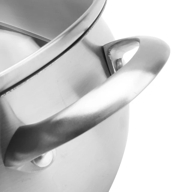 304 Stainless Steel Matte Surface 20cm Soup Pot with Glass Lid