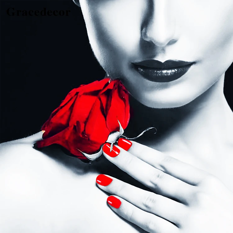 Art Home Decor Crystal Glass Famous Beautiful Woman Images Black And White Abstract Painting