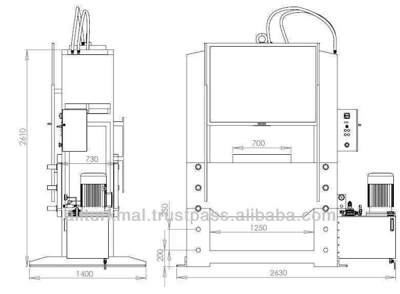 Hydraulic workshop press WSP390 1000-2500kN