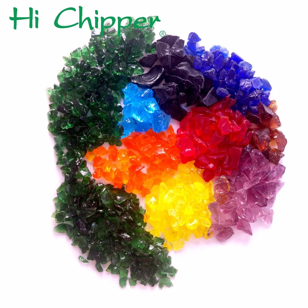 Crushed blue colored glass gravel for sale