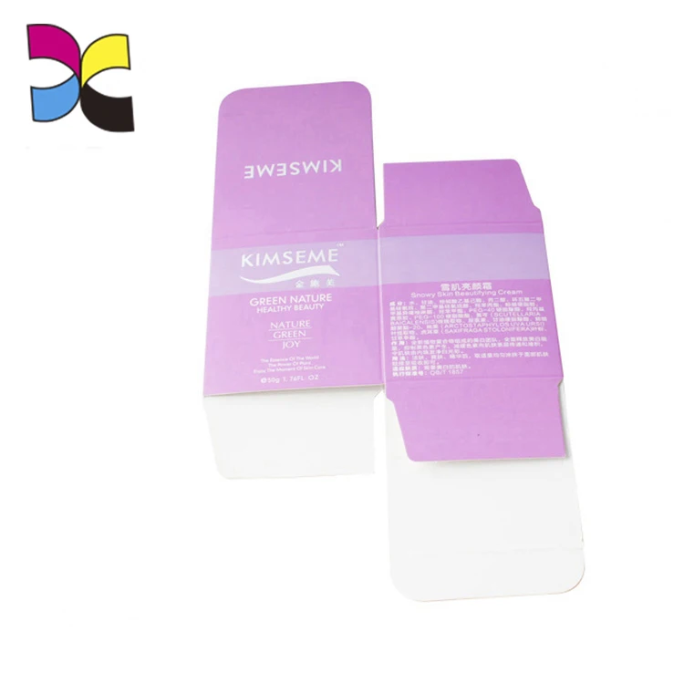 Custom printed silver foil regular base paper box cosmetic packaging