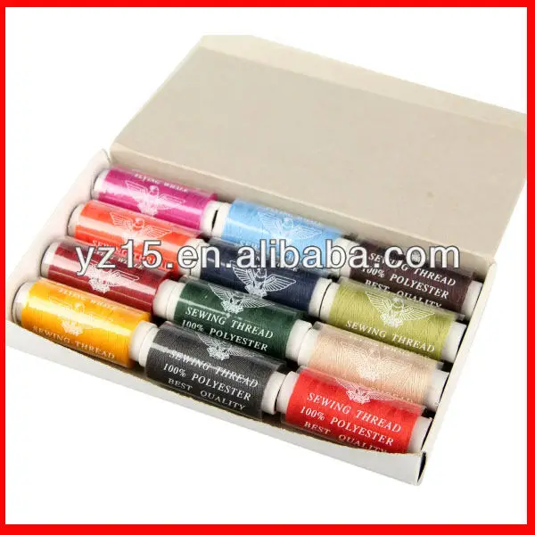 best selling  100% polyester colored 180 yard sewing thread high quality polyester exquisite embroidery thread
