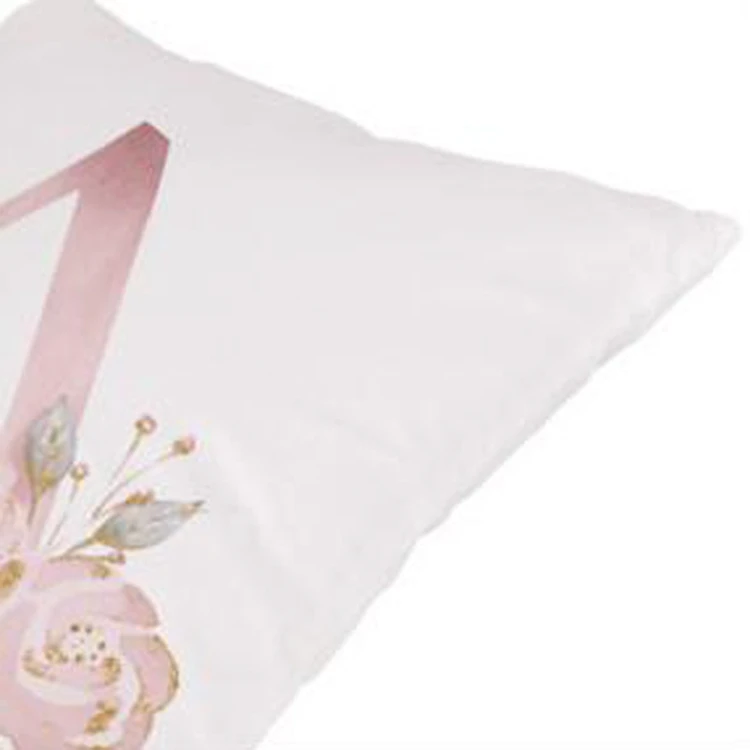European style white square sofa cushion pillow pink letter decor pillow cushion