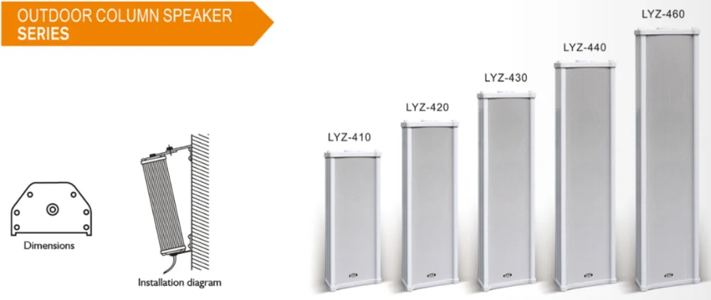 QQCHINAPA Cost Price 5Inch 30-120W Waterproof Outdoor Pa System Column Speaker With Horn Tweeters For School,Park