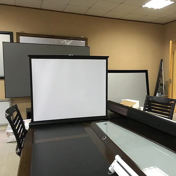50 inch portable projector screen 16 by 9 format business desktop projection screens