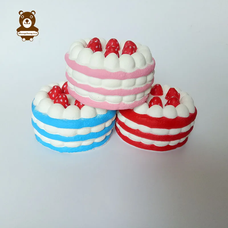 Pu soft kawaii squishy food fruit toys slow rising jumbo squishy cake