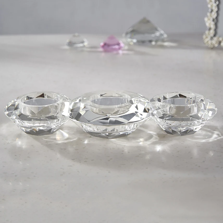 Custom Empty Luxury Heat Resistant Glass Lotus Supplies Crystal Halloween Candle Holders, Lanterns And Candle Jars Bowls