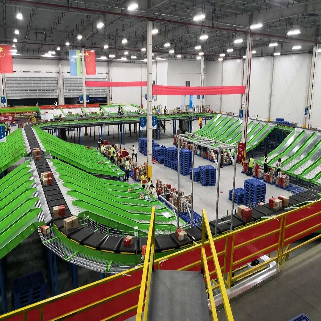 mail sorting courier sorting parcel sorting conveyor system for post and express sorting with DWS and cross belt sorter