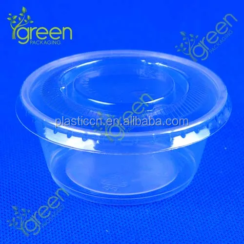 80cc clear Sauce Container Disposable Cups with Lids/ Espresso Cups with Lids/ 2oz Portion Cup Souffle Cup