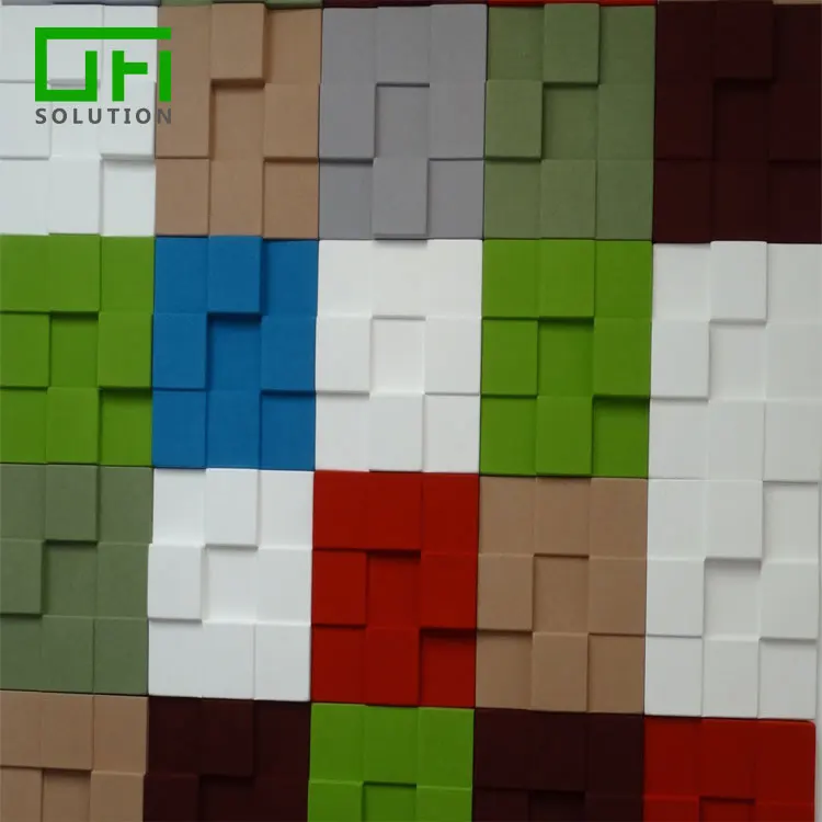 Звукопоглощающий материал с защитой от шума, 3D ПЭТ фетровые звуковые панели, акустические панели из полиэстера