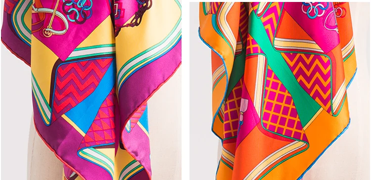 Expert Customization Multipurpose Digital Printed Square Top Brand Velvet 90*90cm Twill Silk Scarf