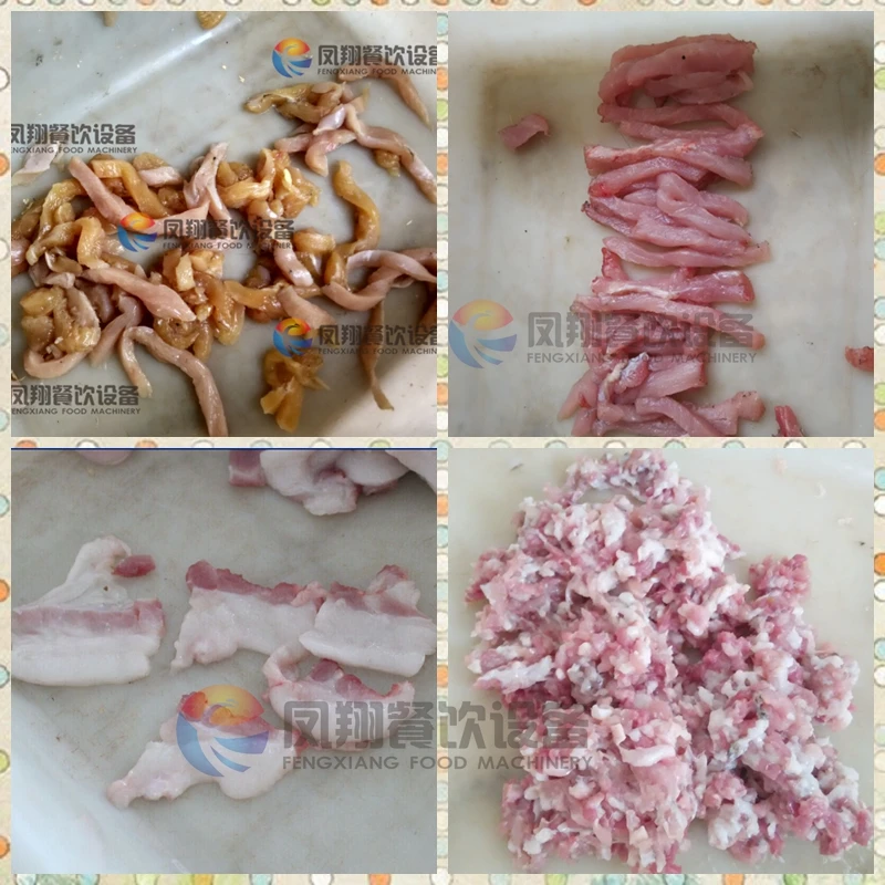 Automatic Electric Chicken Meat Strips Slicer Slicing Cutting Machine