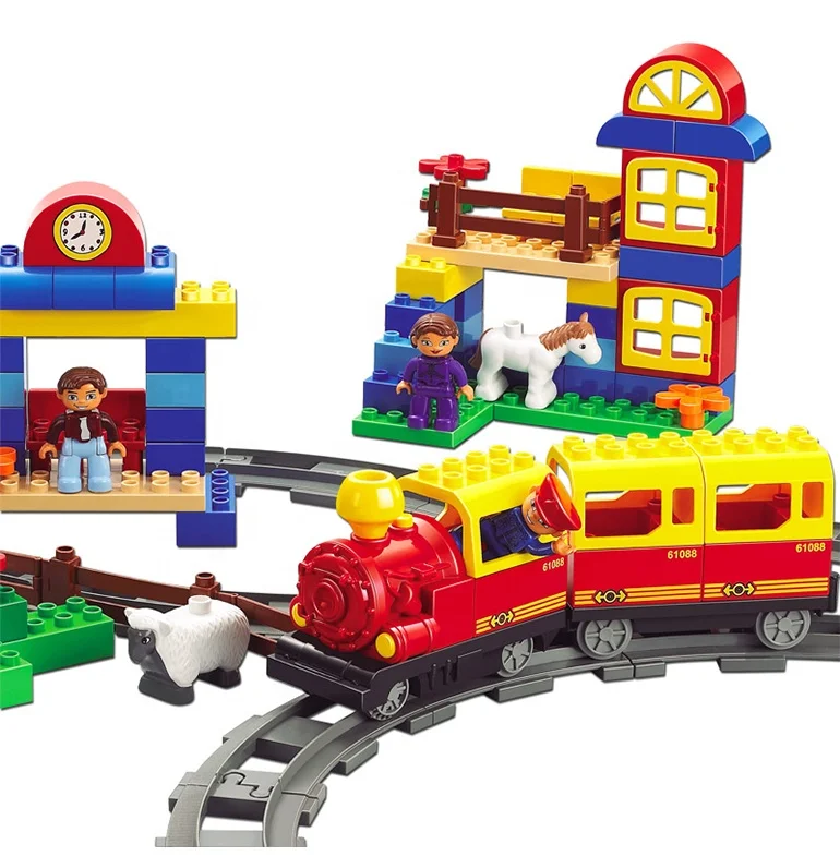 Самосборка образовательная Строительная ферма поезд трек блок с музыкой