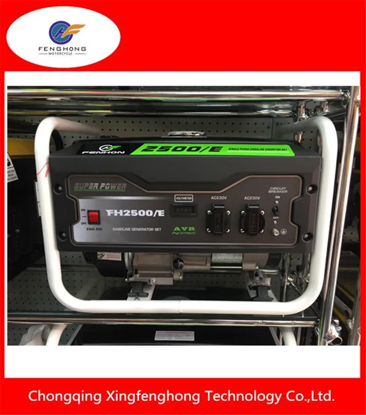 Hot Sell 2kw home use gasoline generator with battery and key start generador electrico portable