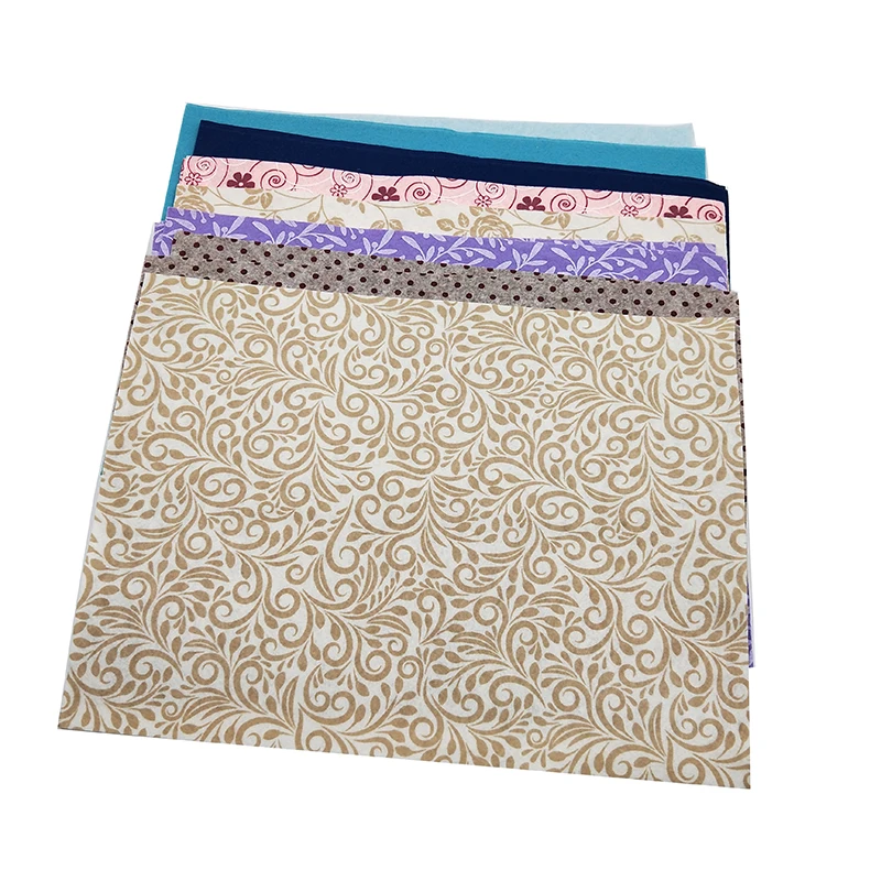 Flower Printing  Needle Punched Fiber Nonwoven Fabric Cleaning Wiper Kitchen Dishcloth