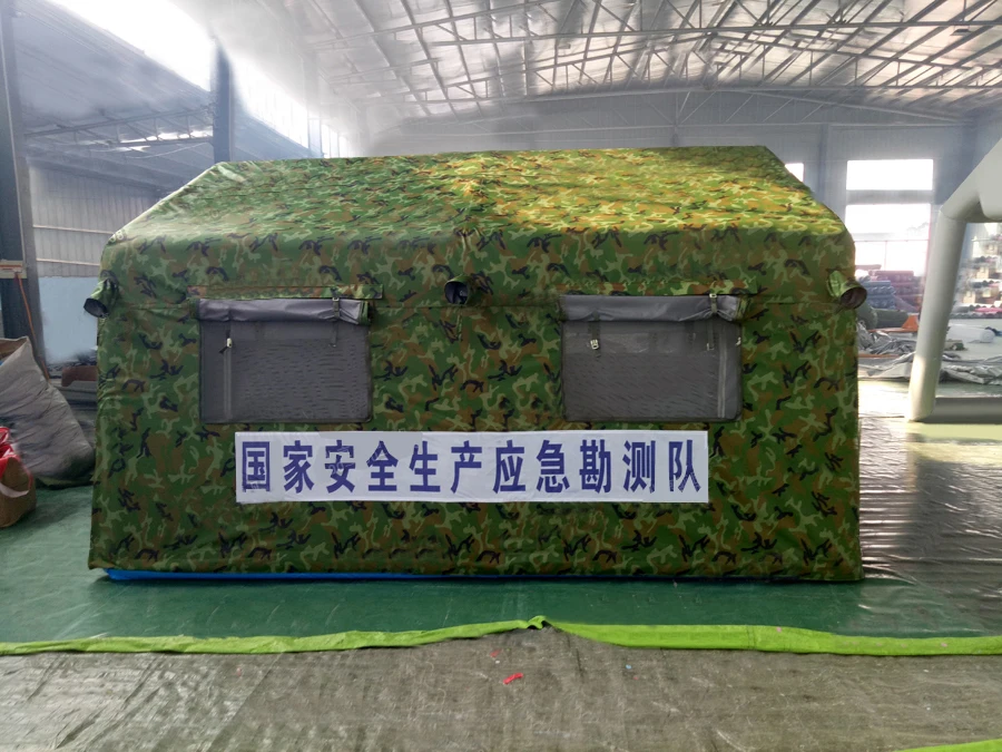 Good quality professional supplier waterproof camouflage color inflatable camping medical military tent for sale