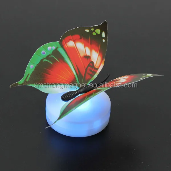 LED change colour night light Luminous magnetic butterfly fridge magnet