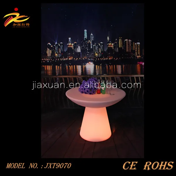 
CE&ROHS PE plastic furniture color changing led glass bar table for bar,party ects 