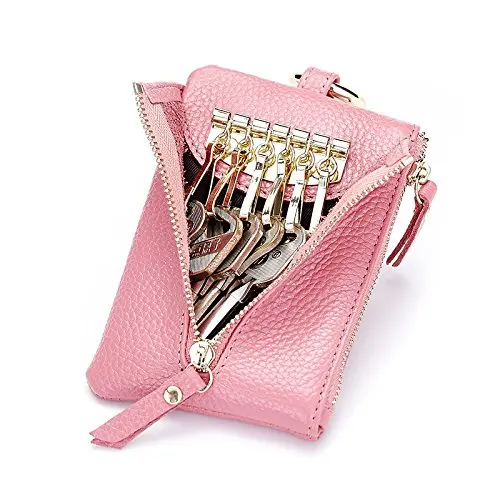 Womens Leather Key Case/Zipper Coin Purse/Card Holder Wallet