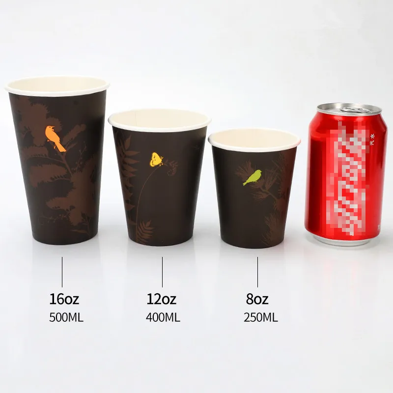 Eco friendly Disposable Pla Lined  Paper Coffee Cup With Lid