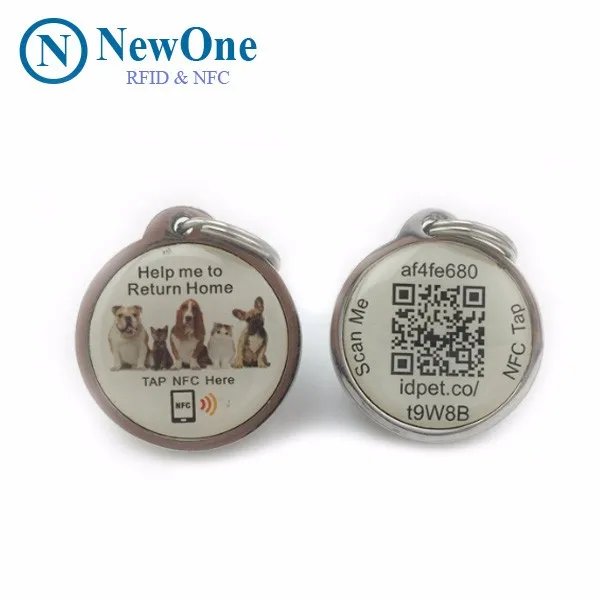 
Free samples epoxy waterproof nfc pet id collar tag with Unique QR code epoxy nfc tag 