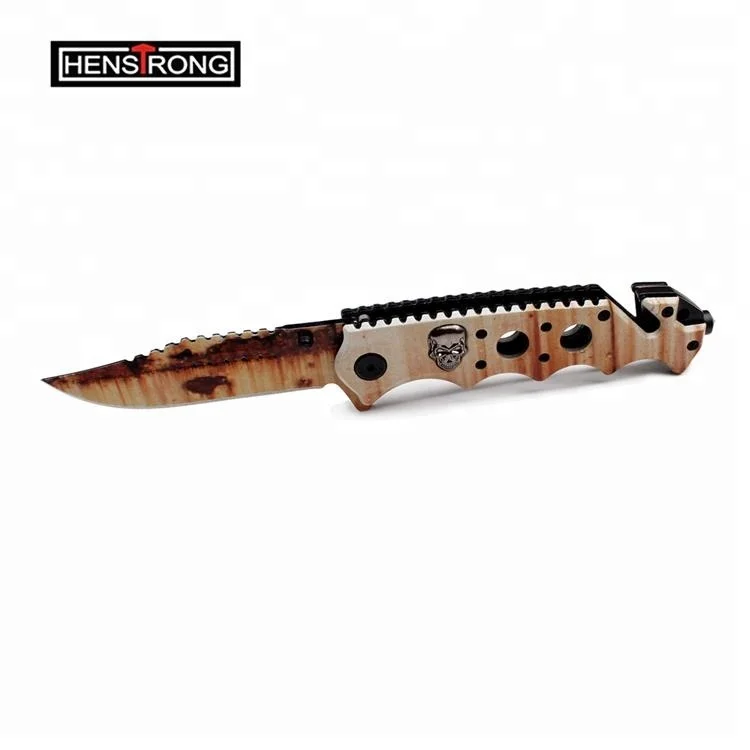 Camouflage Coated All Parts Stainless Steel Unique design Outdoor Surviving floding knife