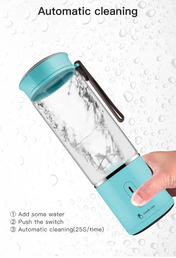 A1 Hand Blender 500ML Glass Jar Portable Fruit Juicer USB Rechargeable Mini Juicer