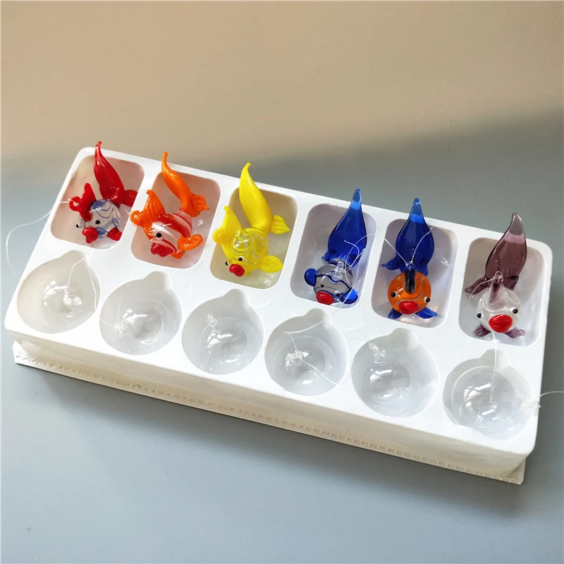 Colorful handmade murano glass bubble fish as fish tank decoration