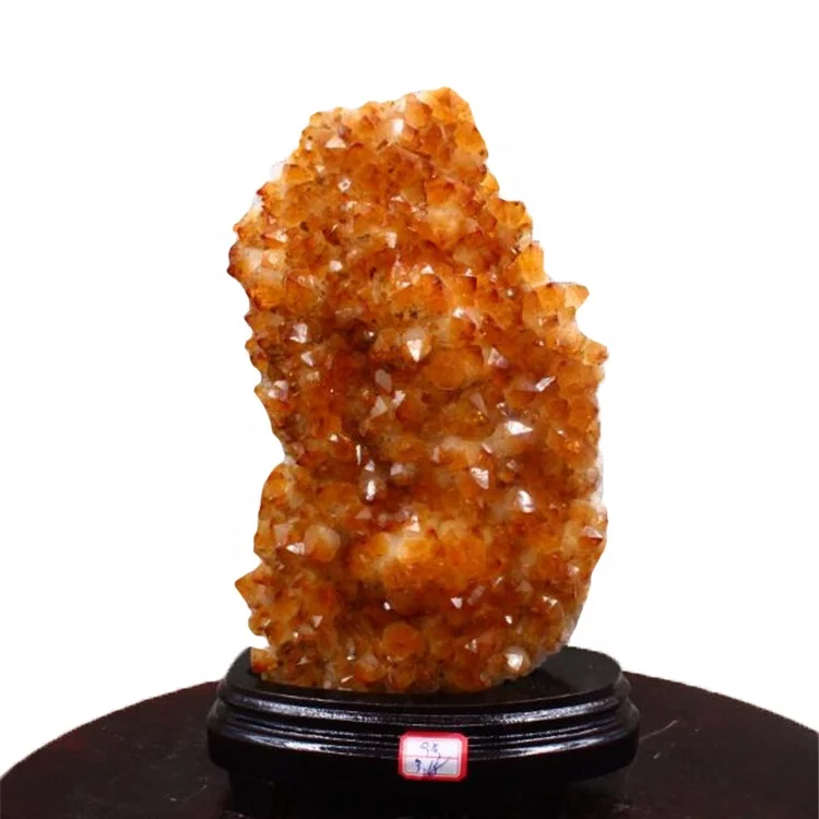 Wholesale Natural Rectangle Citrine Yellow Crystal Cluster For Fengshui