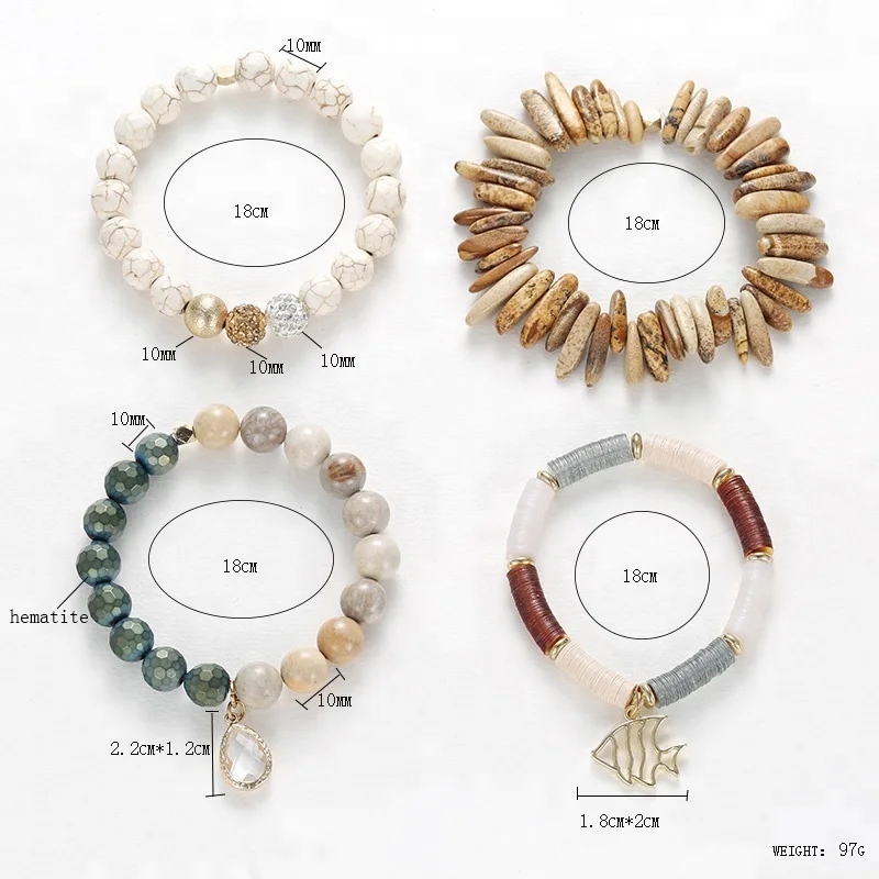 Custom design hematite bead handmade adjustable bracelet jewelry