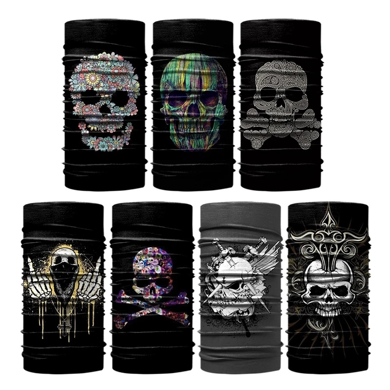 Neck Gaiter Sun Headwear Custom Logo Tubular Bandana Bule Color Tube Sports Multifunction Skull Headwear Bandana