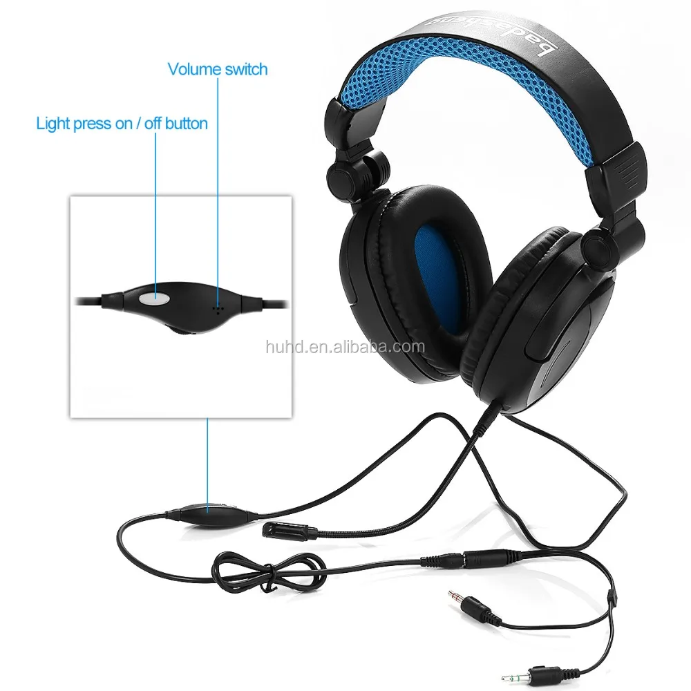 Hot sell wired video gaming stereo Headset detachable Mic game headphone for PlayStation 4 Xbox one PC Mobile Tablet