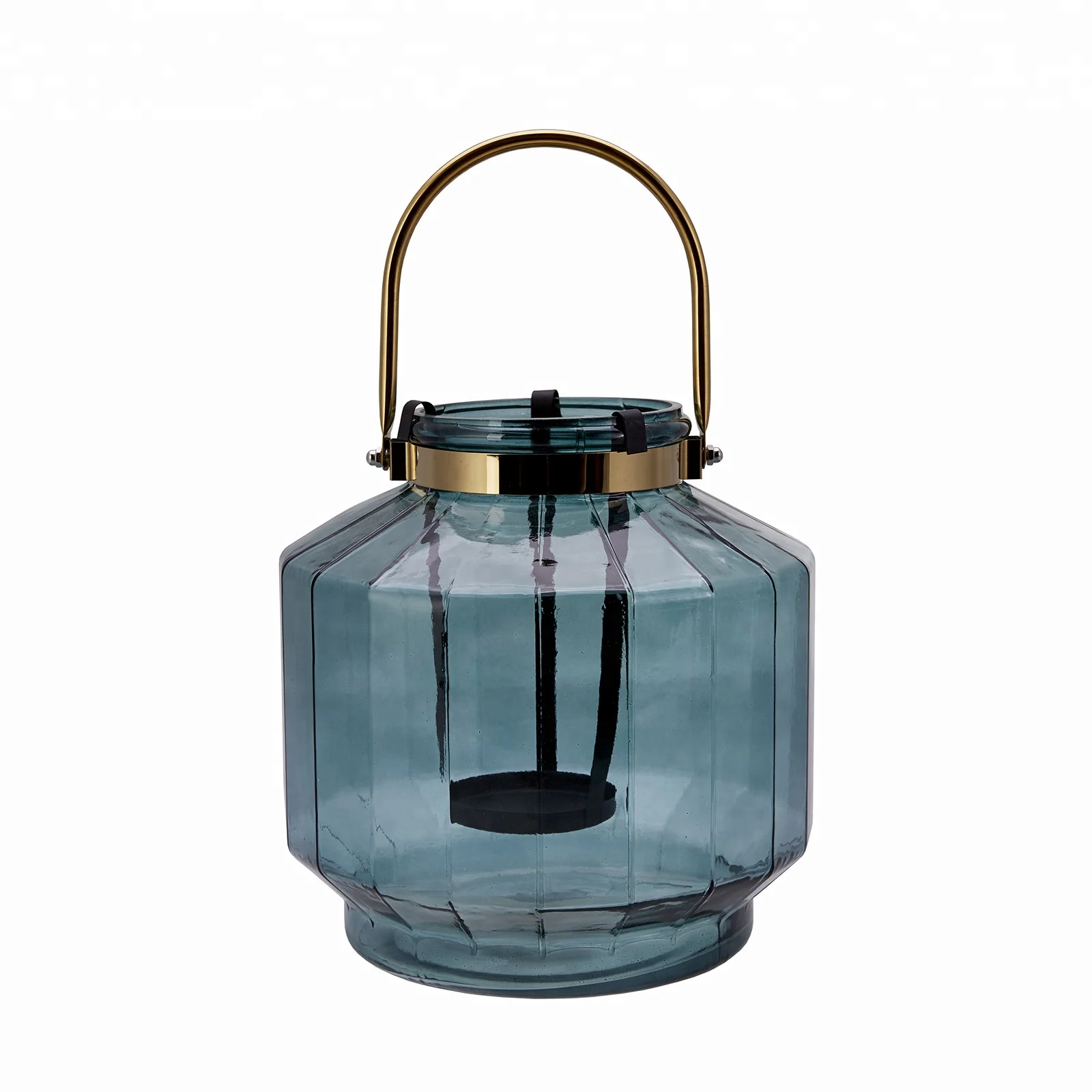 
2018 new products vintage style solid colored handmade glass vase candle jar 