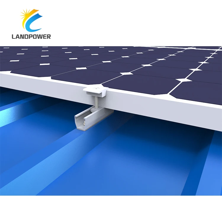 Solar panel mount trapezoidal corrugated metal roof solar mounting rib bracket clamp with solar U rail/end clamp/mid clamps
