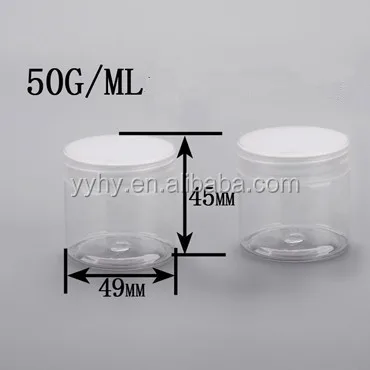 
50Ml Pet Transparent Packing Jar/Wide Mouth Cosmetic/Candy Jar 