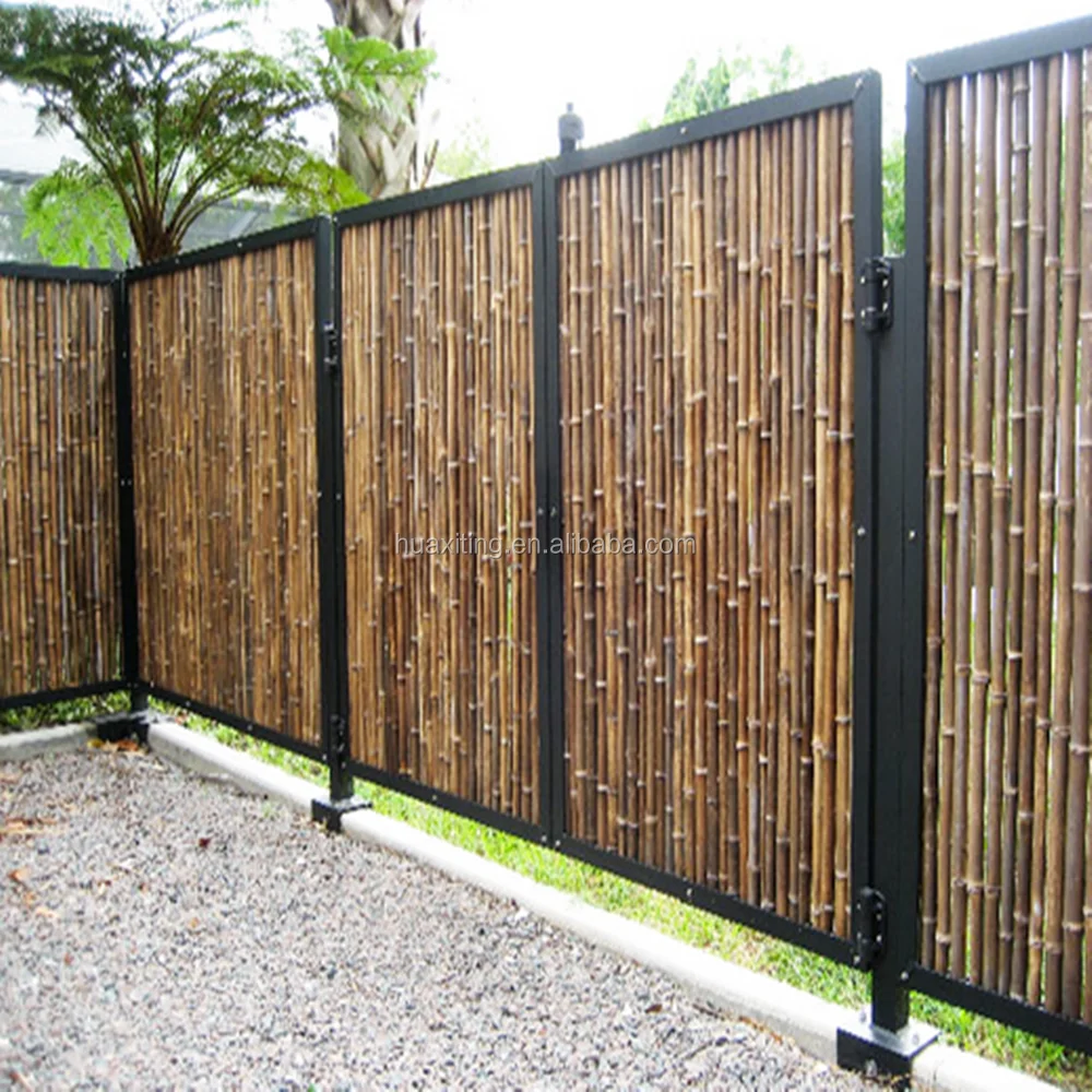 Inside-Wired Black Bamboo Fencing /Natural Black Bamboo Fence