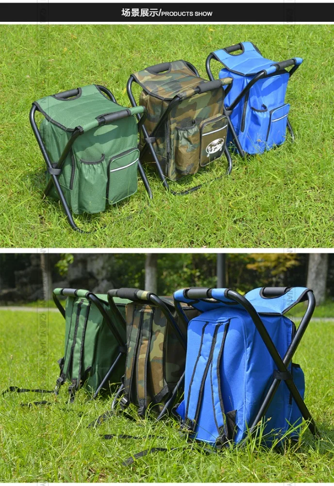 Wholesale 3 in 1 Cooler Backpack Lightweight Foldable Fishing Chair Stool