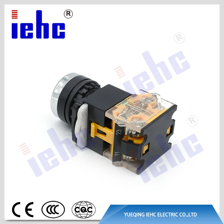 iehc LA38 series high quality momentary / latching flat push button switch