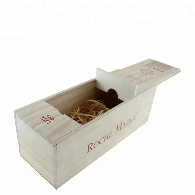 Подарочная деревянная коробка для вина с раздвижной крышкой