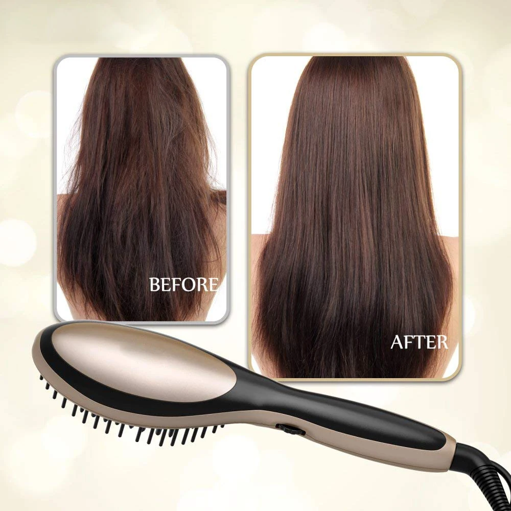 
Natural Straight Voluminous Blowout Ceramic Ionic Electric Hair Straightening Brush 
