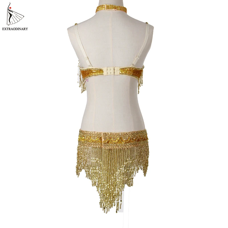 Performance Costume Sexy Arab Tassel Beaded Belly Dance Costume in sexy without dress