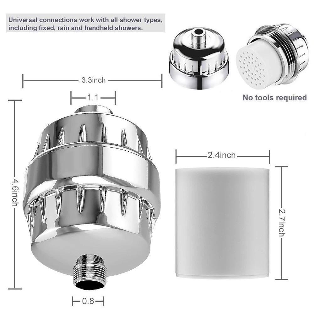 
Amazon hot sell brass electric kids shower head filter with 12 or 15 stage cartridge with branding supports 