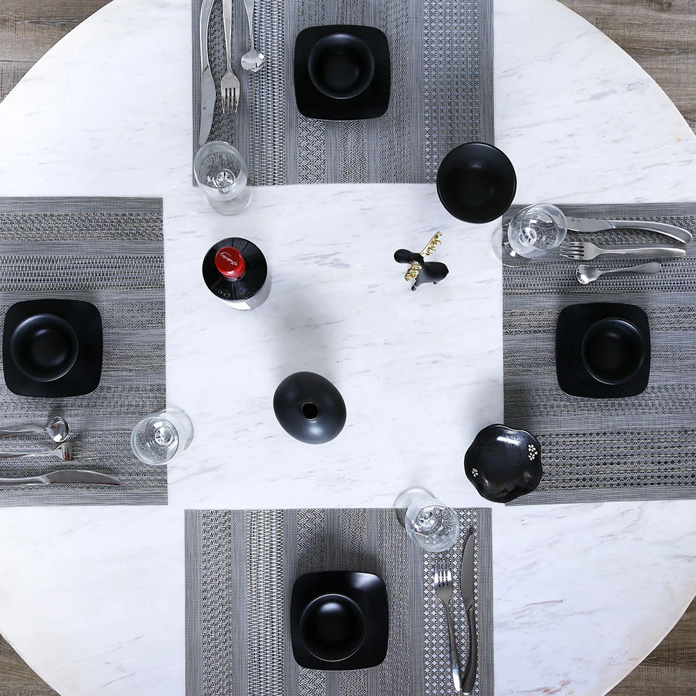 Хорошее качество, недорогая цветная безопасная для мытья в посудомоечной машине, пластиковая виниловая Подставка под горячую еду для ресторана, кофе, коврик для обеденного стола из ПВХ