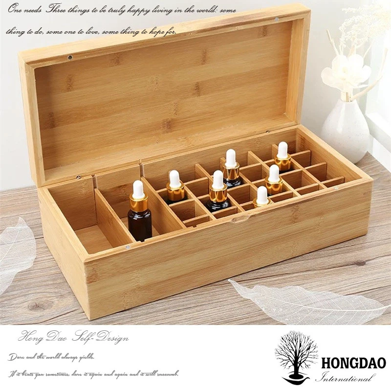 
HONGDAO fancy natural bamboo essential oil packaging wooden gift boxes wholesale 