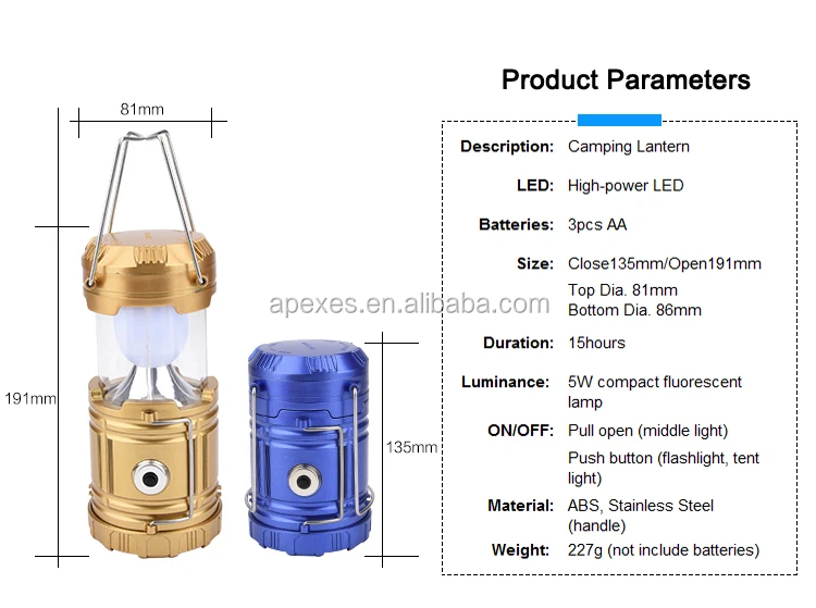 New 3in1 Camping Lantern Lamp,6 LED Camping lamp Outdoor Lighting 8 LED Folding Camp Tent Lamp 1w flashlight lantern